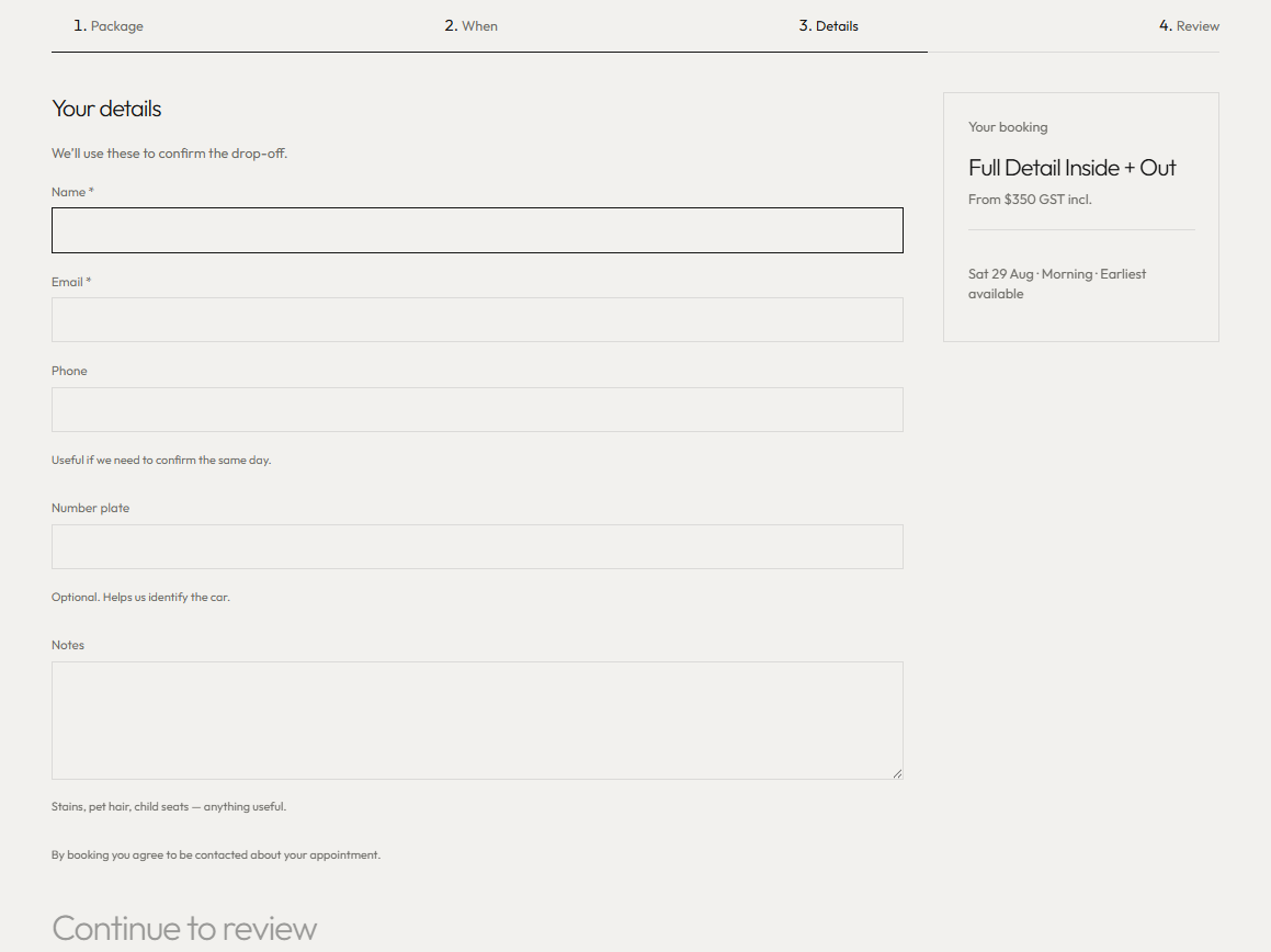 Customers Information Page